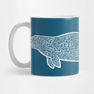 Beluga Whale Ink Art - detailed sea animal design Mug